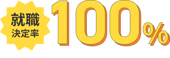 就職決定率100％