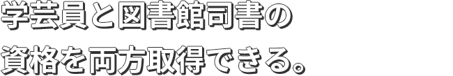 学芸員と図書館司書の資格を両方取得できる。