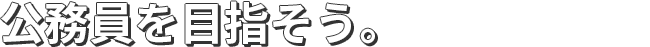 公務員を目指そう。
