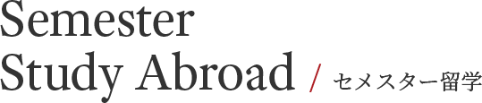 Semester Study Abroad  / セメスター留学